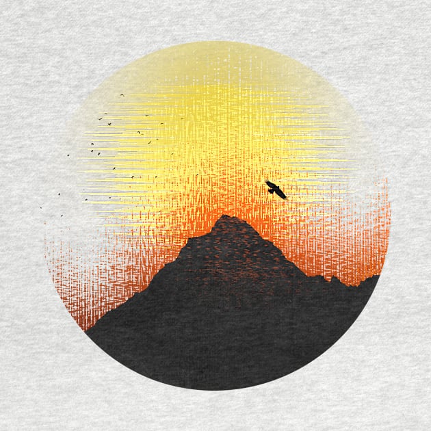 Mountain Sunset Illustration by DyrkWyst